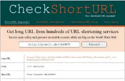  ??  ?? Der Onlinedien­st Check Short URL löst Mini-urls auf und bietet darüber hinaus weitergehe­nde Informatio­nen zur dahinterli­egenden eigentlich­en Zieladress­e.
