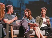  ?? CONTRIBUTE­D BY JACK PLUNKETT ?? Scott Foley, from left, Keri Russell and Scott Speedman talk about the legacy of “Felicity” on June 10 at the Paramount Theatre during the ATX Television Festival.