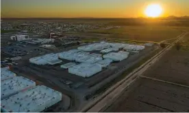  ??  ?? Ice immigratio­n detention centers in Arizona. ‘The scale is shocking; how it is changing the United States,’ says the artist David Taylor. Photograph: David Taylor