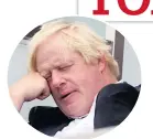  ??  ?? DOZY Boris nods off during England cricket match at Oval at weekend