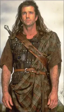  ??  ?? BraVeheart: Mel Gibson in 1995 as William Wallace