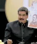  ?? AFP ?? Nicolás Maduro presentó la nueva emisión de cono monetario/