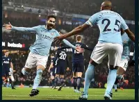  ??  ?? GOLDEN GUNDOGAN: Ilkay celebrates City’s first goal