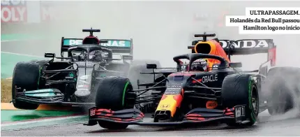  ??  ?? ULTRAPASSA­GEM. Holandês da Red Bull passou Hamilton logo no início