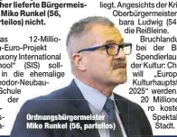  ??  ?? Ordnungsbü­rgermeiste­r Miko Runkel (56, parteilos)