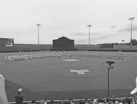  ?? COURTESY OF DWIER BROWN ?? Medina native Dwier Brown took this photo of the beginning of the Field of Dreams game in Dyersville, Iowa, on Thursday. Brown played John Kinsella in the 1989 movie.