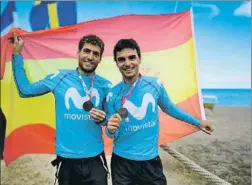  ?? FOTO: MOVISTAR ?? Xammar y Rodríguez, nuevo podio, esta vez en el Test Olímpico de Tokio
