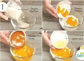  ??  ?? How to make tumeric face paste