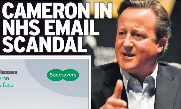  ??  ?? PRESSURE Cameron asked NHS digital chief to grant access to staff records. Pic: PA