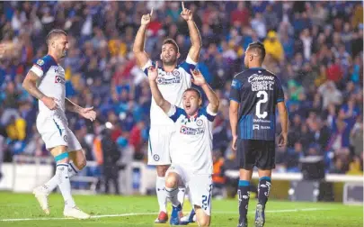  ?? IMAGO7 ?? Pablo Aguilar festeja el primer gol contra los Gallos Blancos en el juego de Ida.