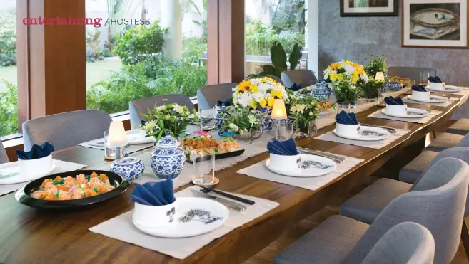  ??  ?? Simple china, stylish florals and swirls look elegant, but feel casual when paired together. It’s all in the details, so choose striking fine patterns to add interest without distractin­g from the rest of the table.