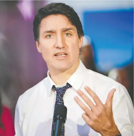  ?? HEYWOOD YU/THE CANADIAN PRESS FILES ?? Prime Minister Justin Trudeau has clearly failed to make headway with the Millennial and Gen Z voters he needs, Angus Reid president Shachi Kurl says.