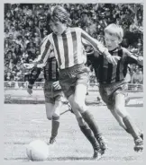  ??  ?? Lee Howey ( left) playing for Sunderland Boys’ team.