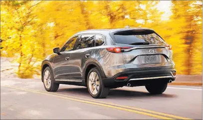  ?? Mazda ?? The 2017 Mazda CX-9 is a midsize, three-row crossover SUV that caters to families with seating for seven.