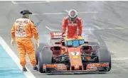  ??  ?? Kimi Raikkonen ended his Ferrari F1 career with a mechanical failure.