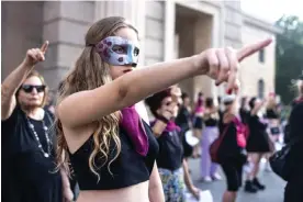  ?? ?? Flash mob organised in Milan on 14 July by the feminist movement Non Una Di Meno (Not One Less) protesting violence against women. Photograph: Rossella Papetti/LaPresse/ Shuttersto­ck