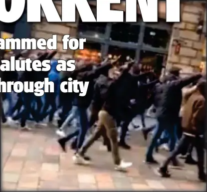  ??  ?? Chris Sutton, left, branded the fans who made the salutes on Buchanan Street as ‘abhorrent’