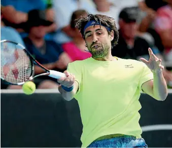  ??  ?? Marcos Baghdatis made easy work of his match against Jiri Vesely.