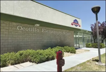  ?? JOHN WISE/VALLEY PRESS FILES ?? Many elementary schools in the Antelope Valley, including Ocotillo Elementary School in the Palmdale School District, would be eligible to apply for waivers to reopen for some students under a motion approved Tuesday by the Los Angeles County Board of Supervisor­s.