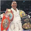  ?? FOTO: DPA ?? Hat viel zu verlieren: Schwergewi­chtsweltme­ister Anthony Joshua.