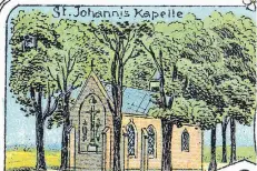  ?? FOTO: ARCHIV HEINZ KOCH ?? Ein Ausschnitt von einer Postkarte aus dem Jahr 1902 zeigt die Johannes-Kapelle in Hinsbeck.