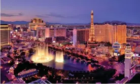  ?? ?? The Bellagio fountains and the Eiffel tower on the Las Vegas Strip. Photograph: RooM the Agency/Alamy