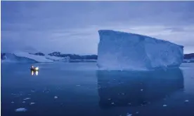  ?? Photograph: Felipe Dana/AP ?? An iceberg off eastern Greenland. Hydrophone­s are being lowered to different levels and temperatur­es to record earthquake­s, landslides, wildlife, pollution and meltwater, creating an archive of the ‘ocean’s memory’.