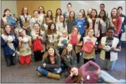  ?? SUBMITTED PHOTO BY REBECCA SAUNDERS ?? Girl Scouts relax after activities at Leadership Tea.