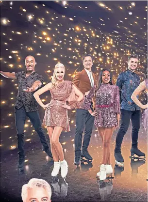  ??  ?? John Barrowman, Dancing On Ice judge, left, and the all-star line up hoping to impress him as the show returns to ITV tonight