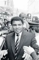  ??  ?? Muhammad Ali in New Street, Birmingham on August 9, 1983