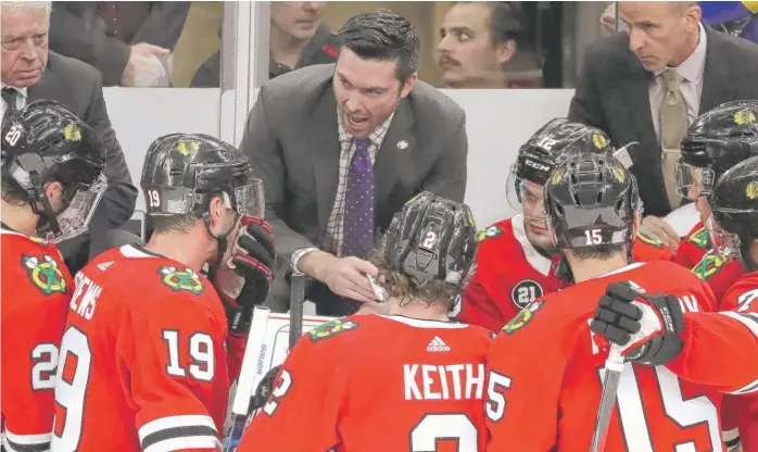  ?? NAM Y. HUH/AP ?? Jeremy Colliton coached his 12th NHL game Saturday, and it was one he probably would like to forget. The Blackhawks were down 3-0 against the Predators after just more than four minutes had elapsed.