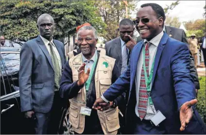  ??  ?? Let down: As officials defer to Thabo Mbeki at Kenya’s election centre, the reader says he has turned a blind eye to the election of a president who suppressed dissent and killed Kenyans. Photo: Thomas Mukoya