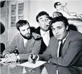  ??  ?? Galton, above left, with Alan Simpson and, centre, Frankie Howerd; below, with Simpson, left, and Tony Hancock