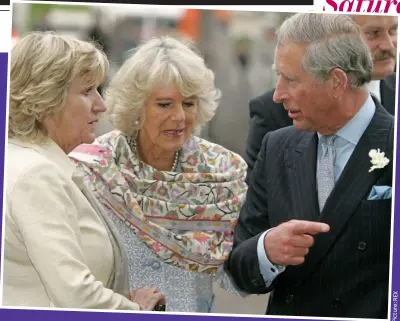  ??  ?? Devoted, but so different: Camilla with her sister, interior designer Annabel Elliot, and Prince Charles