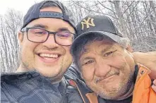  ?? CONTRIBUTE­D • EDMONTON JOURNAL ?? Jacob Sansom, 39, and his uncle Morris Cardinal, 57, smile in a photo taken the day before their bodies were discovered.