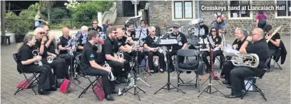  ??  ?? Crosskeys band at Llancaiach Hall