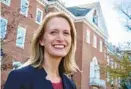  ?? BALTIMORE SUN AMY DAVIS/ ?? Comptrolle­r-elect Brooke Lierman outside the Goldstein Treasury Building in Annapolis, where she held a news conference to announce her transition team.