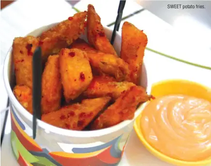  ??  ?? SWEET potato fries.