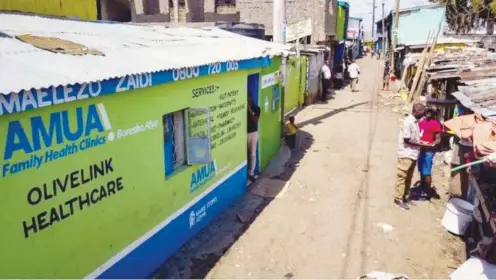  ??  ?? The Olive Link clinic serves people living in the Sinai slum of Nairobi.