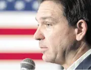  ?? JASPER COLT USA TODAY NETWORK ?? Gov. Ron Desantis’ office sees a settlement in a ‘Don’t Say Gay’ lawsuit as a victory because the legislatio­n survives.