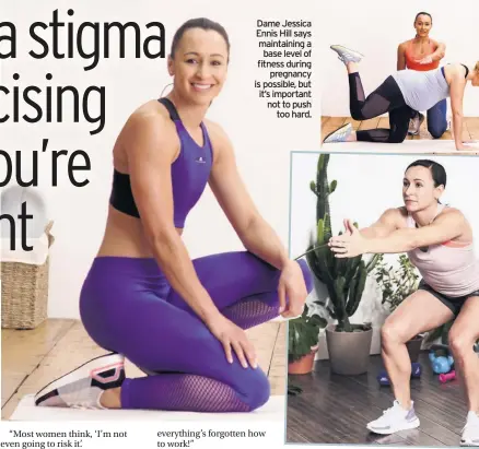  ??  ?? Above: Dame Jessica with her husband Andy Hill. She says exercise helped her regain body confidence after pregnancy
Dame Jessica Ennis Hill says maintainin­g a base level of fitness during pregnancy is possible, but it’s important not to push too hard.