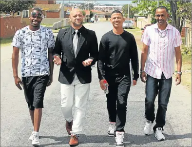  ?? Picture: BRIAN WITBOOI ?? SAVING LIVES: Former drug addicts, from left, Lester Stevens , Ignacio Schneider, Lucius Hufkie and Sagrin Erasmus have turned their lives around and are now helping other drug addicts to do the same