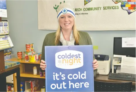  ?? [STEVE KANNON] ?? Leigh-Anne Quinn is organizing WCS' Coldest Night of the Year event, set for Feb. 22 in Elmira.