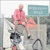  ??  ?? Mack getting ready to cross the Mississipp­i River at Chester, Illinois.