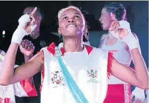  ?? / SUPPLIED ?? Bukiwe Nonina celebrates her WBF title victory.