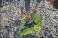  ??  ?? Imradul Ali collects recyclable material from a landfill.