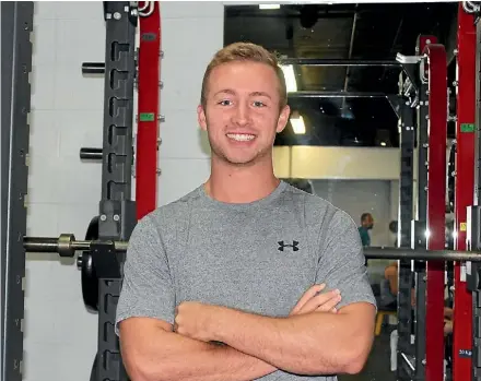  ?? KENDALL HUTT/STUFF ?? Tyler Wallace says he is excited to be beginning his own personal training company on March 1.