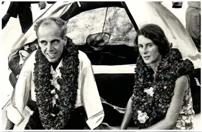  ?? ?? SURVIVORS: Maurice and Maralyn after they were rescued by a South Korean fishing vessel at the end of June 1973