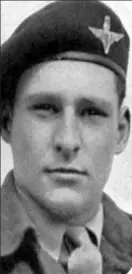  ??  ?? Sacrifice: Lieutenant Ambrose Austin, of the Parachute Regiment, was 22 when he was killed after landing by glider in Normandy on D-Day