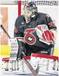  ?? CONTRIBUTE­D ?? Goalie Carly Jackson in action with the Premier Hockey Federation’s Toronto 6.